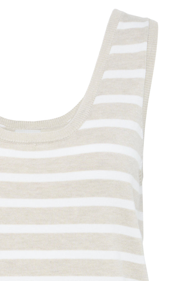Luls Knitted Vest - Beige/white