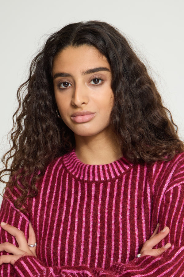 Kamara Stripe Knit - Berry