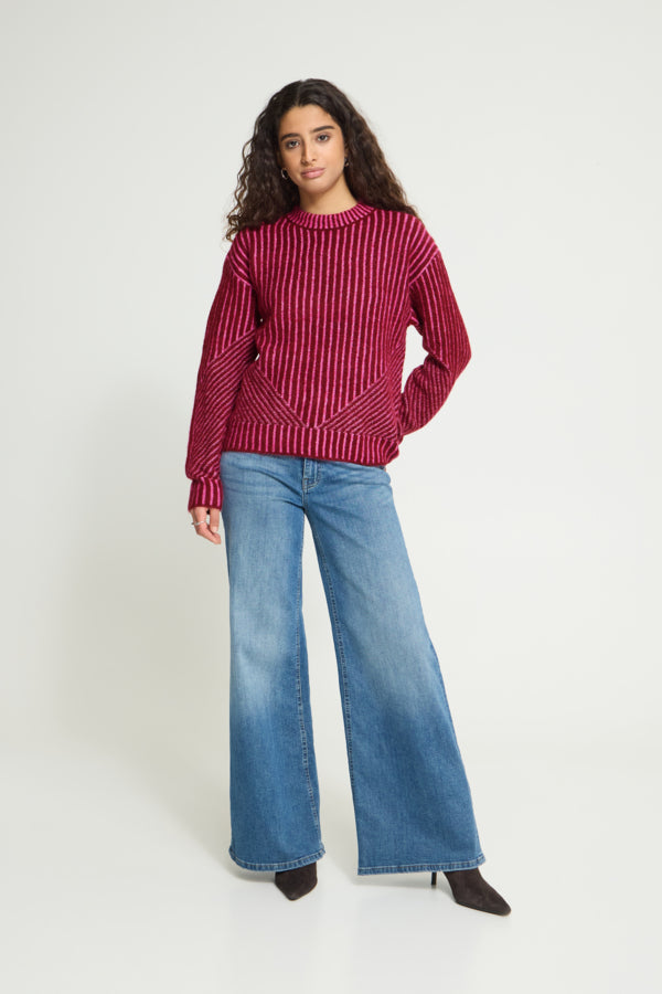 Kamara Stripe Knit - Berry