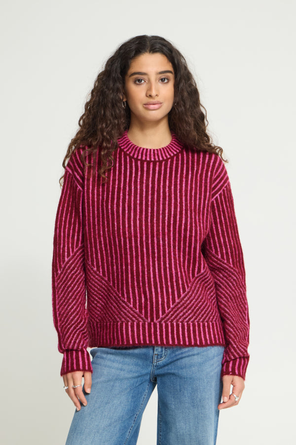 Kamara Stripe Knit - Berry