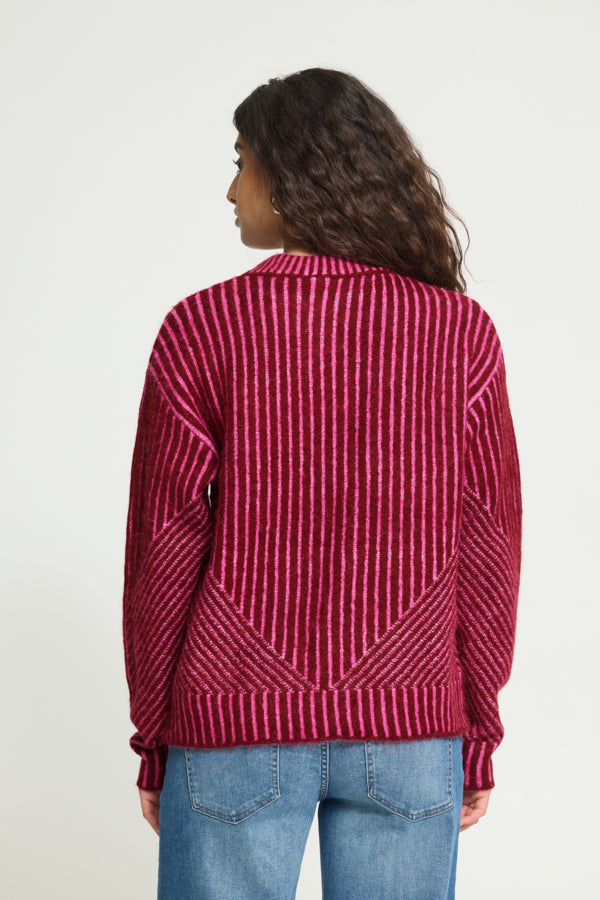 Kamara Stripe Knit - Berry
