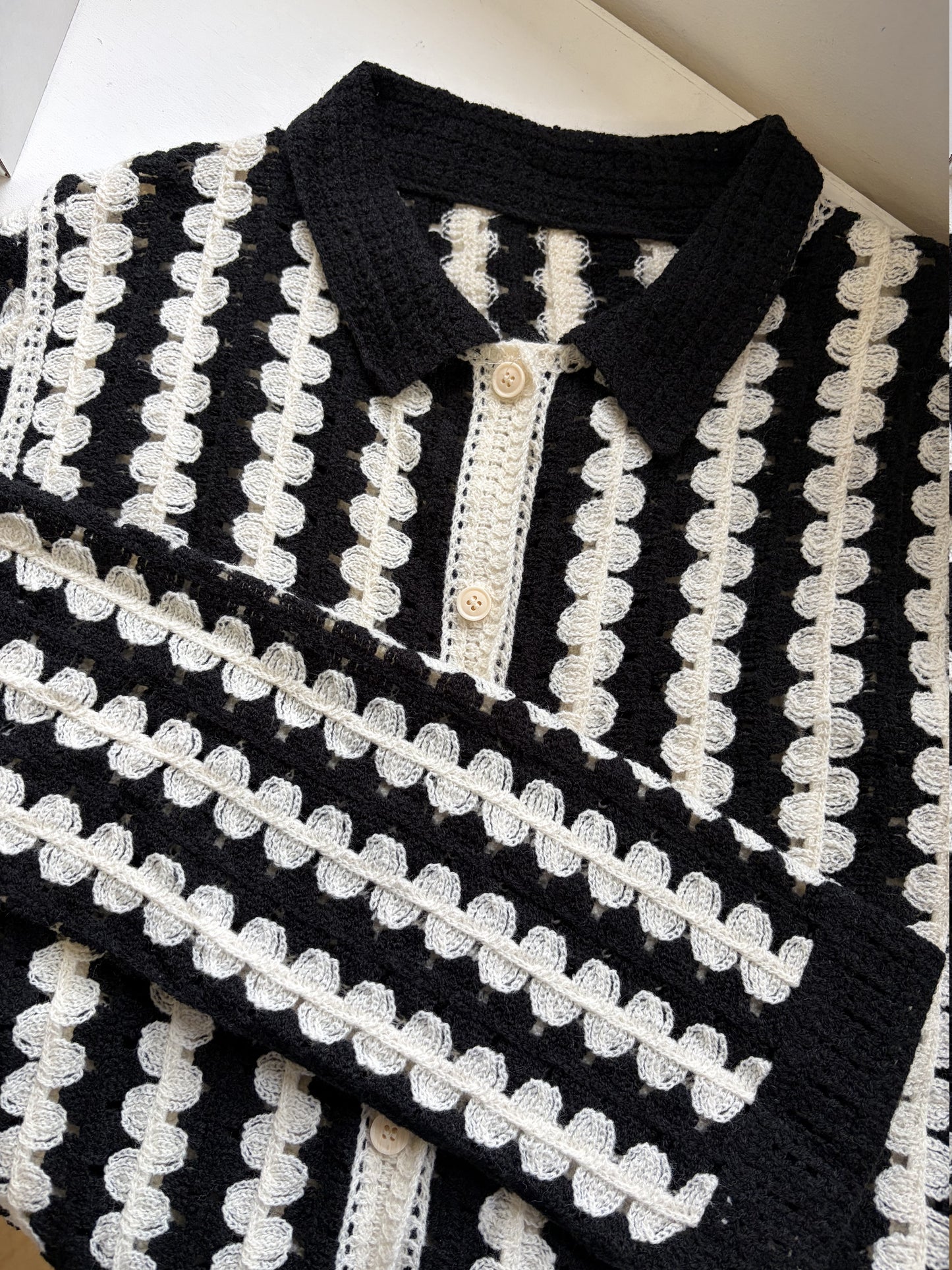 Crochet Cardigan - Blk