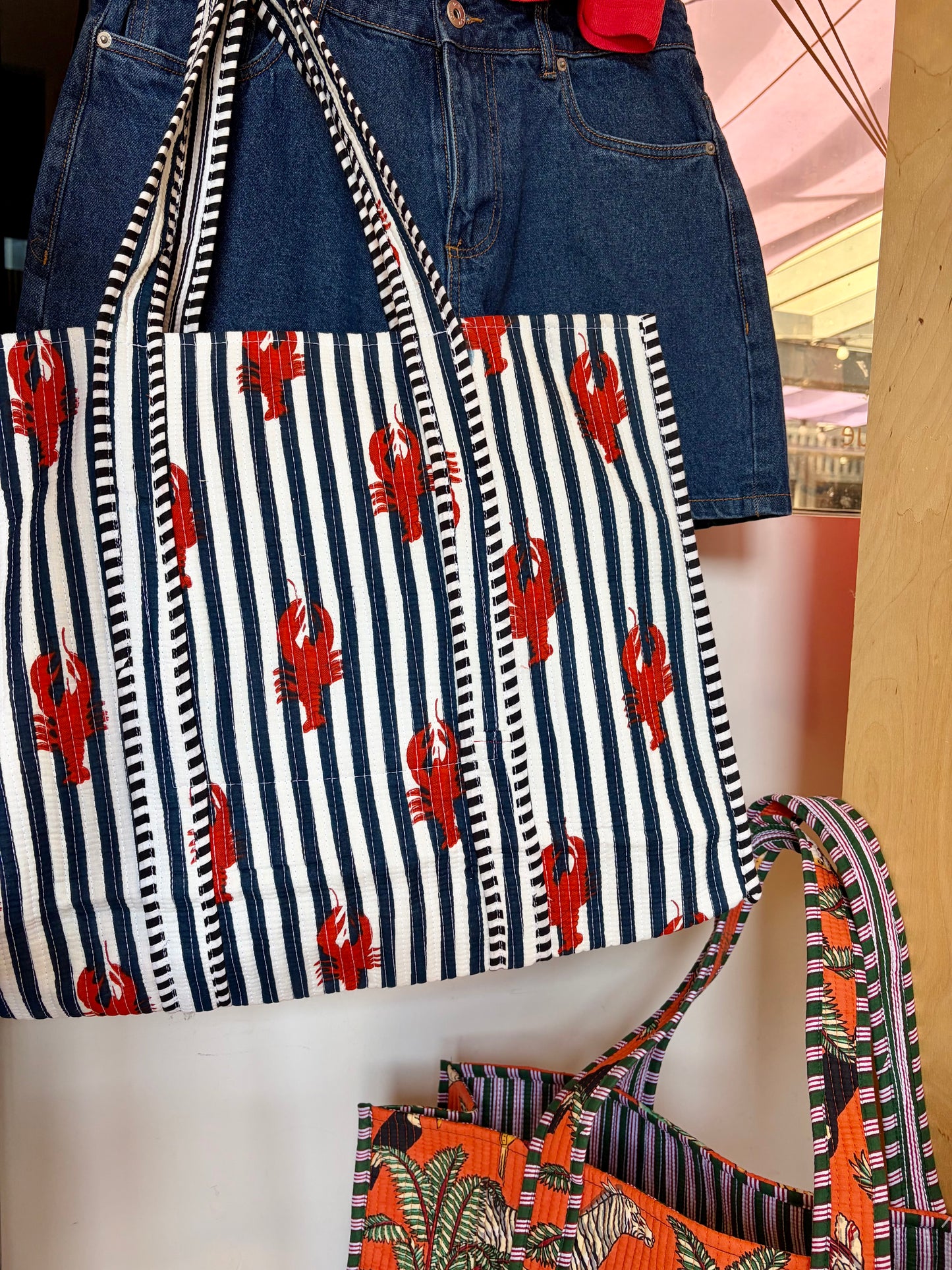 Lobster Carry All Tote Bag - Navy/Blk