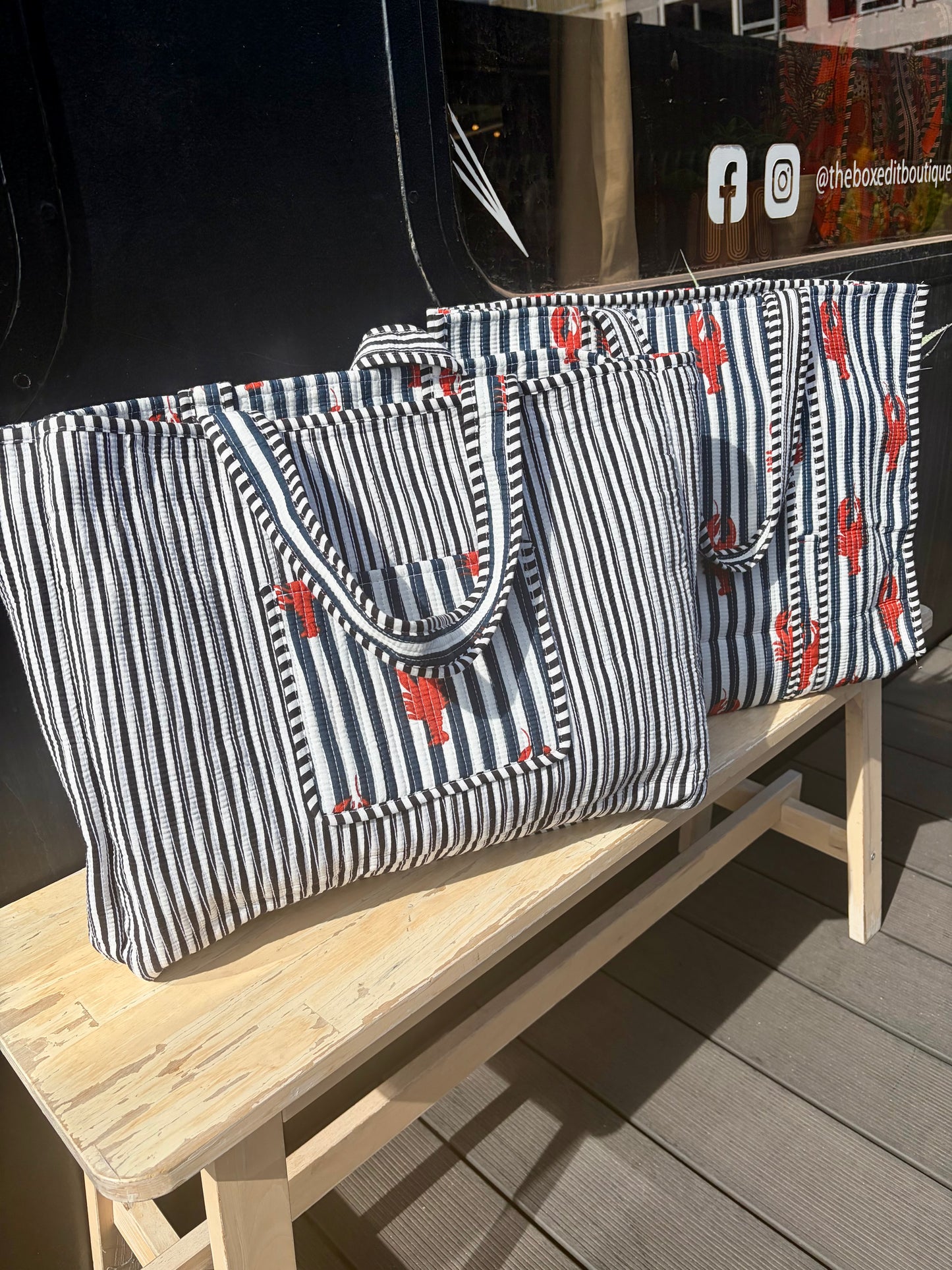 Lobster Carry All Tote Bag - Navy/Blk