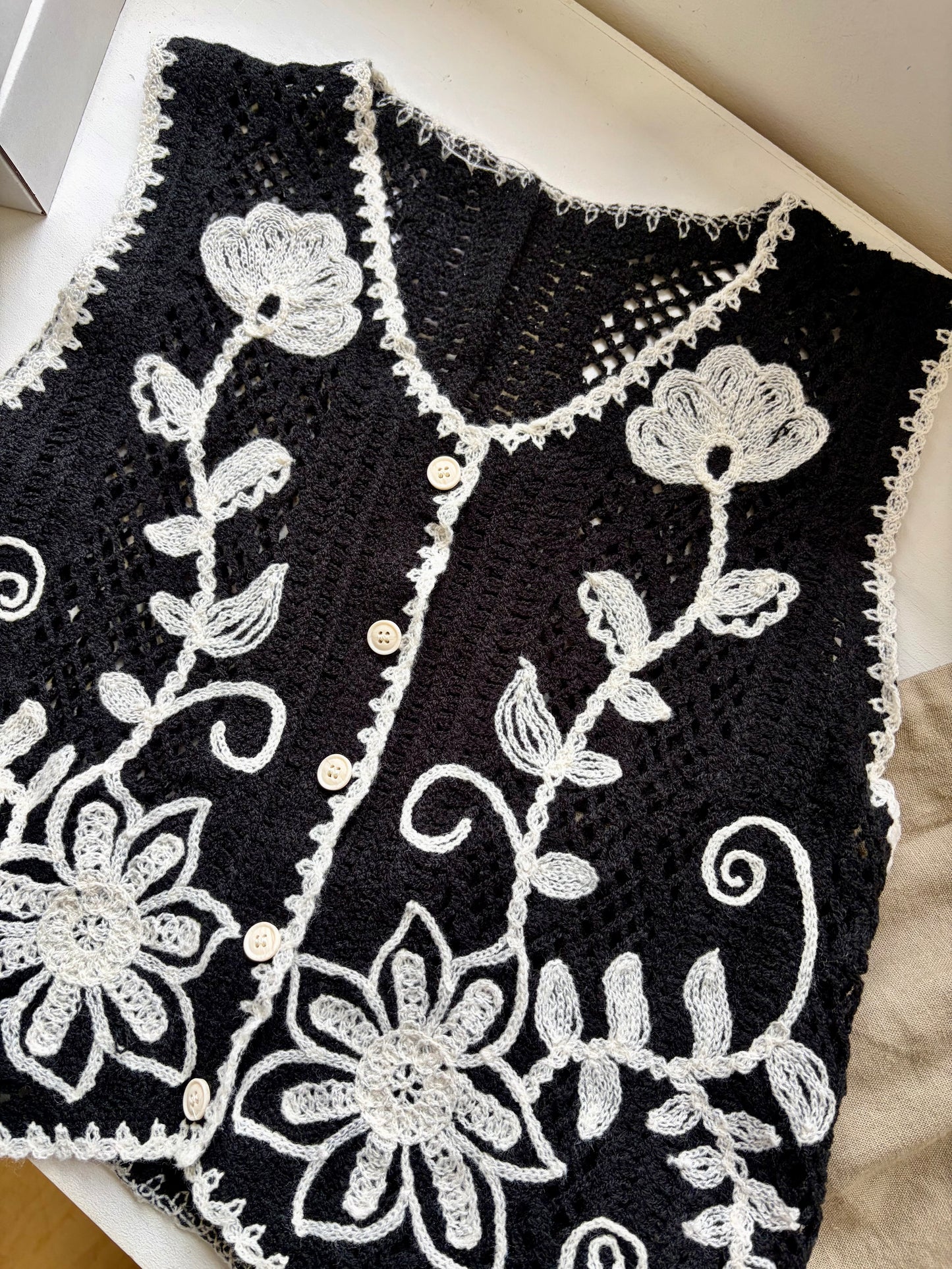 Crochet Waistcoat - Mono