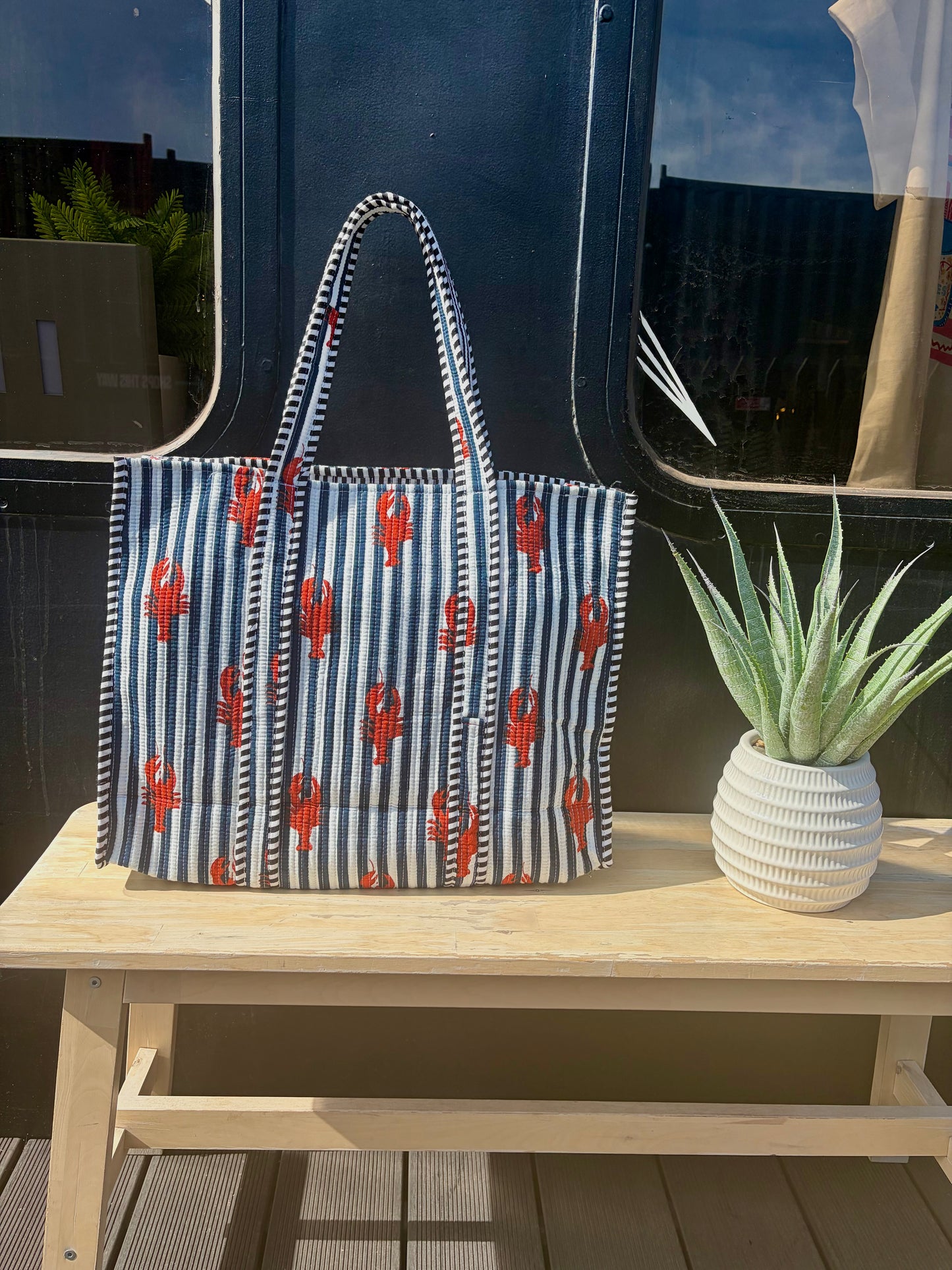 Lobster Carry All Tote Bag - Navy/Blk