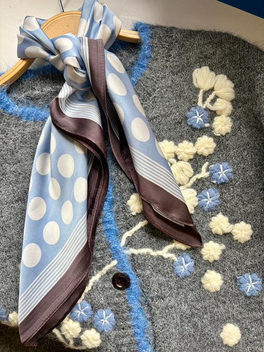Polka Dot Scarf - Blue