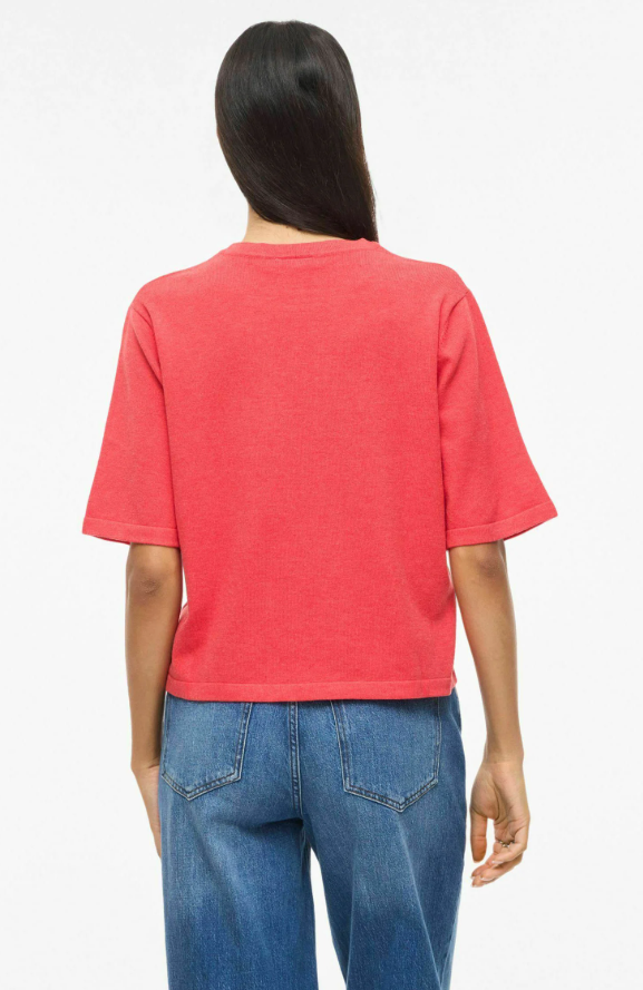 Vila Knitted Red Tee