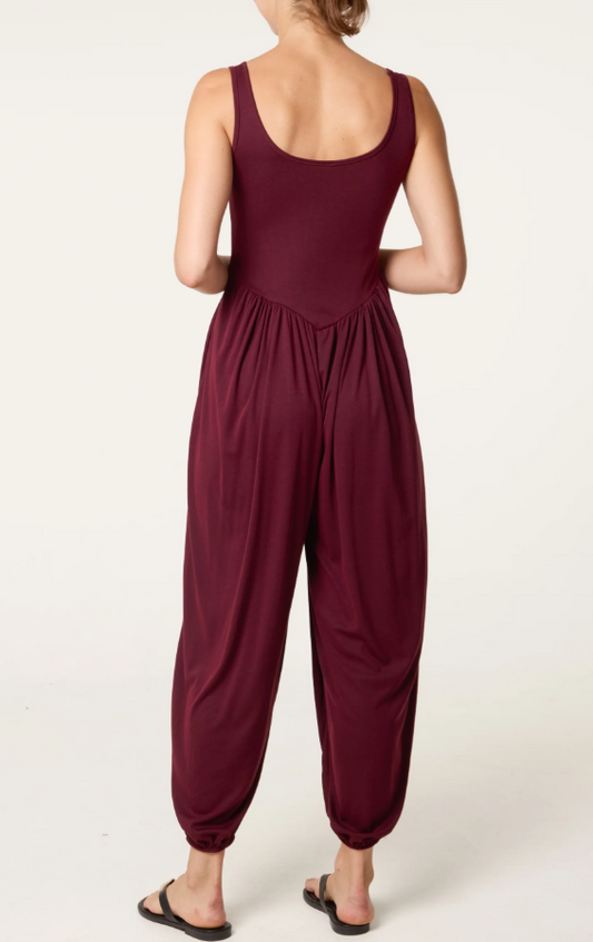 Harem Jumpsuit - Wine