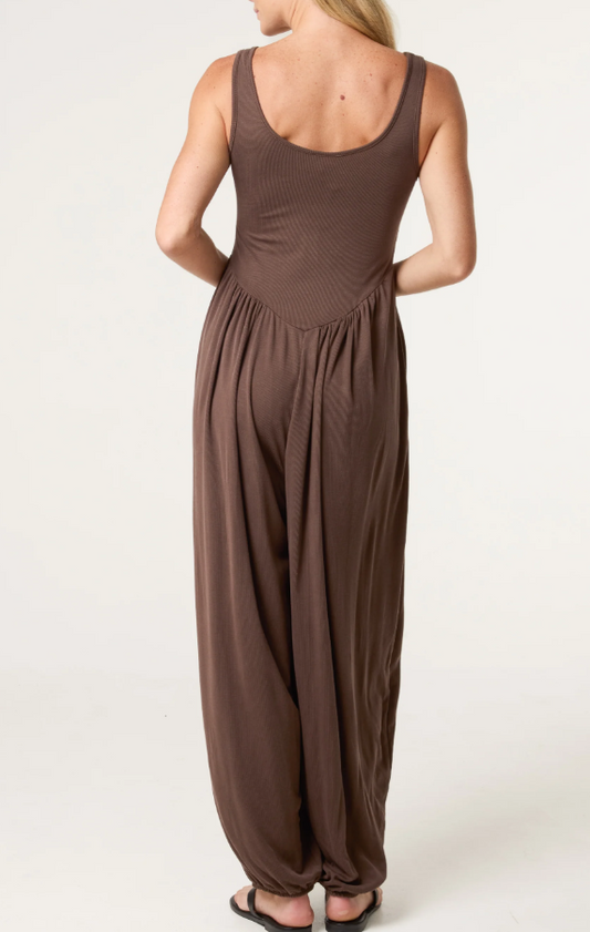 Harem Jumpsuit - Choc