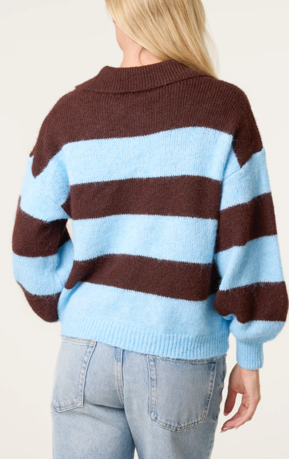 Aria Knit - Choc/Blue