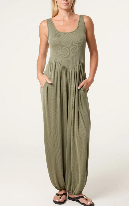 Harem Jumpsuit - Khaki