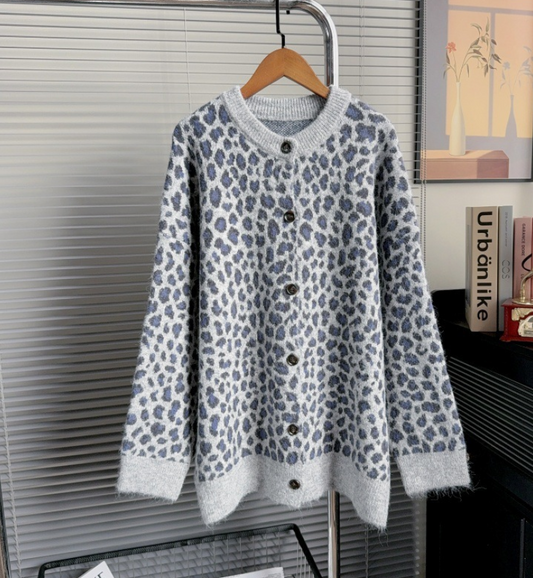 Layla Knit - Grey leopard