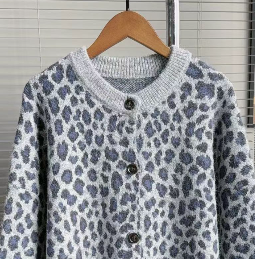 Layla Knit - Grey leopard