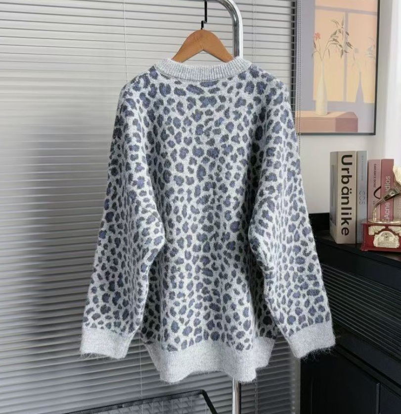 Layla Knit - Grey leopard
