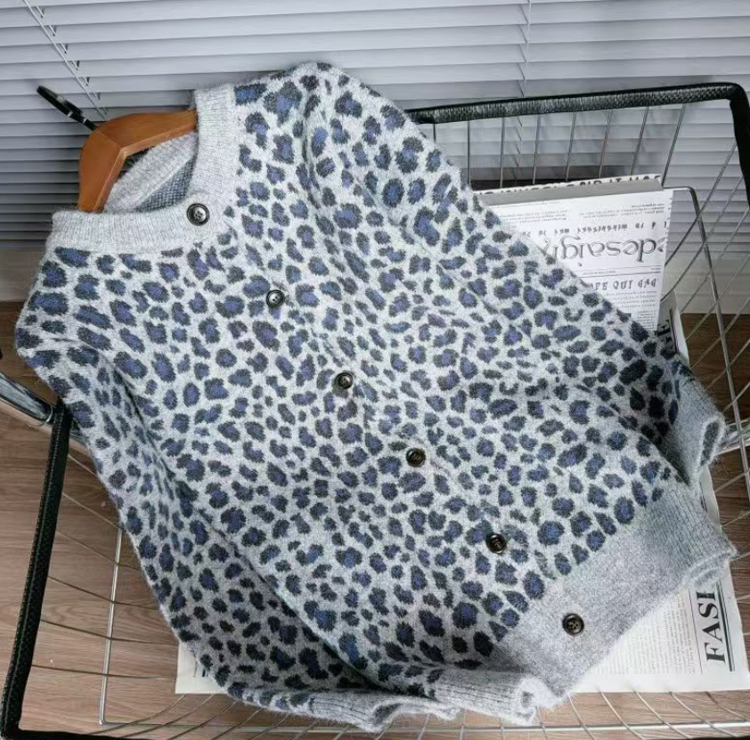 Layla Knit - Grey leopard