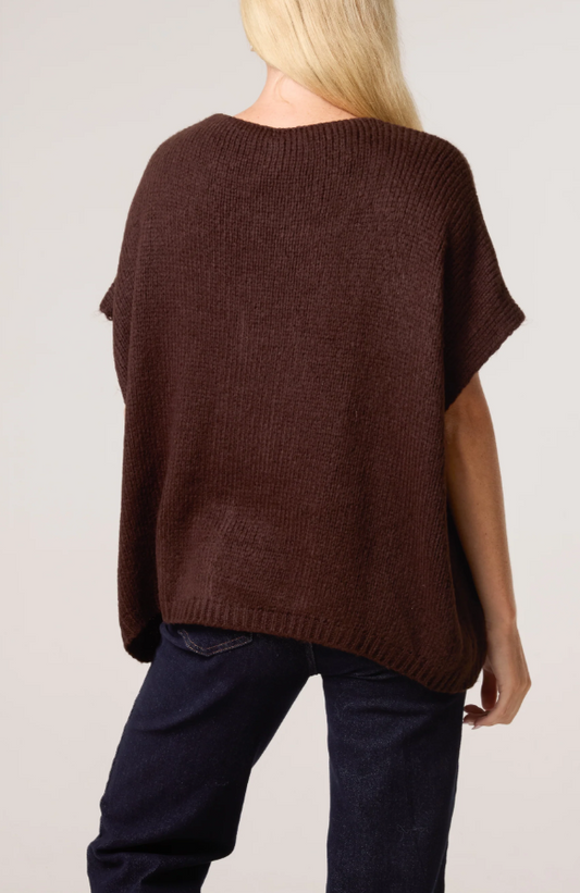 Talia Knit Vest - Choc