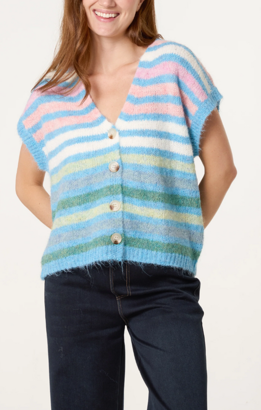 Laila Wool Blend Knit - Blue Stripe