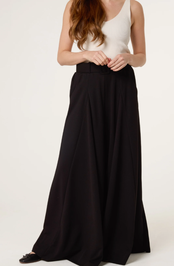 Palazzo Wide Leg Trs - Black
