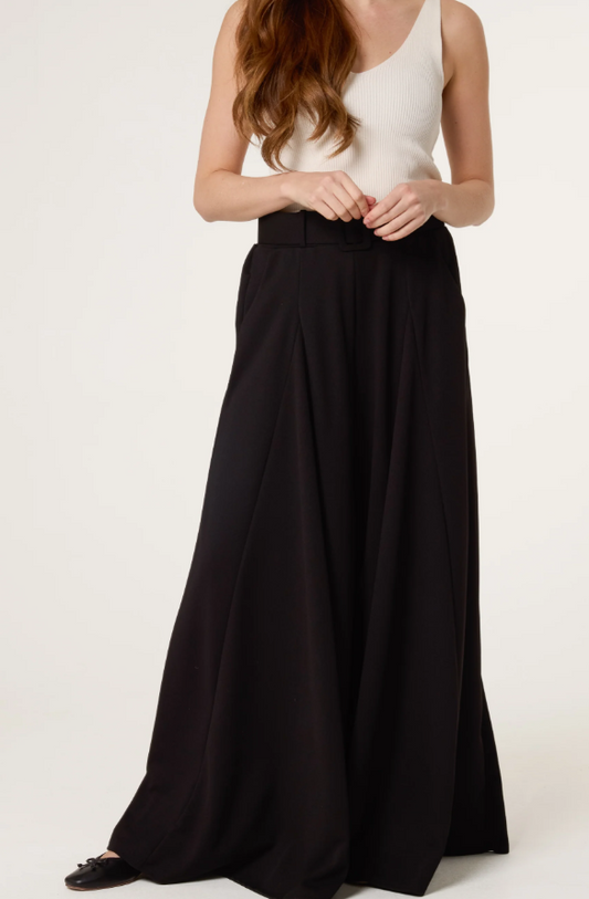 Palazzo Wide Leg Trs - Black
