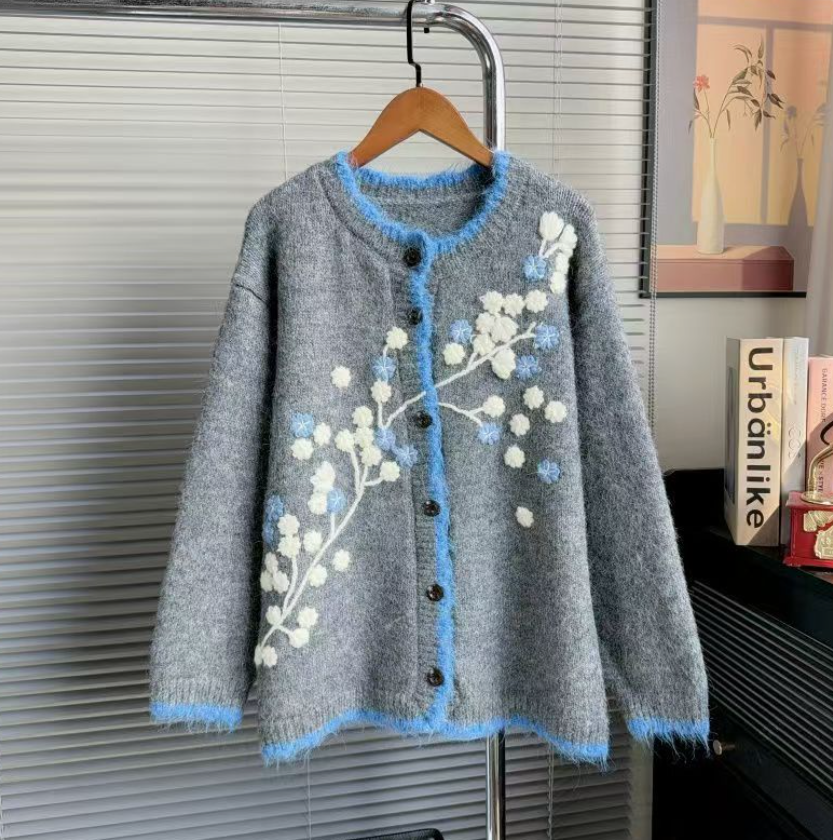 Blossom Cardi - Grey/Blue
