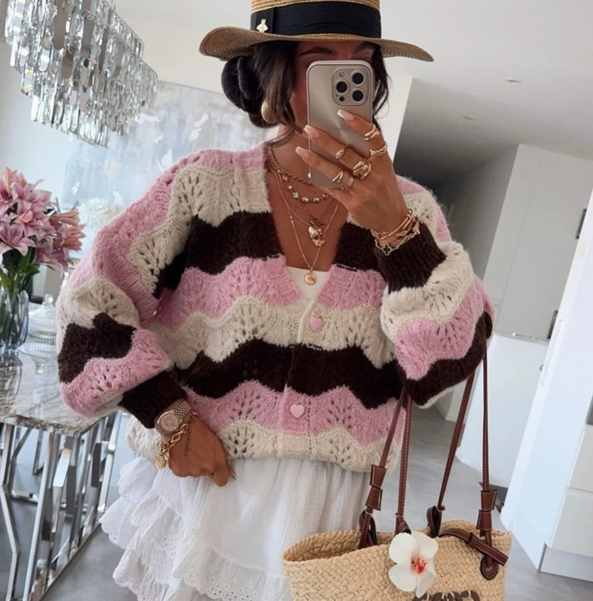 Prima Pink Wave Cardi