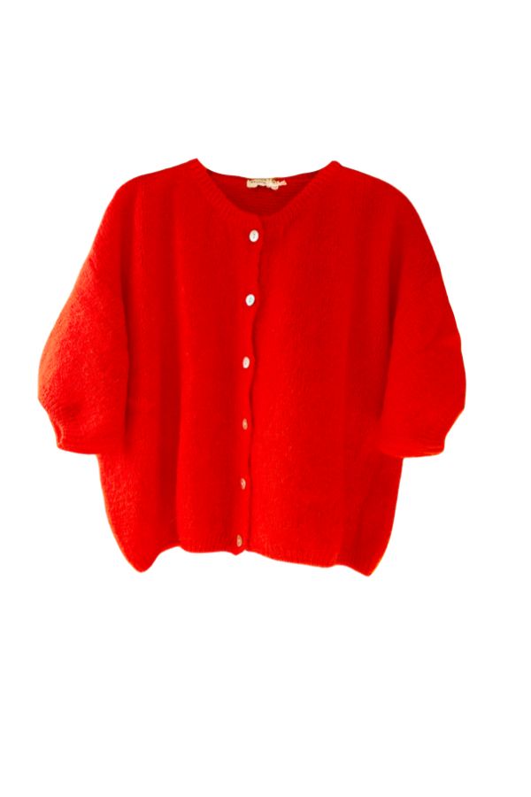 Kid Mohair and wool Cardi - Orange