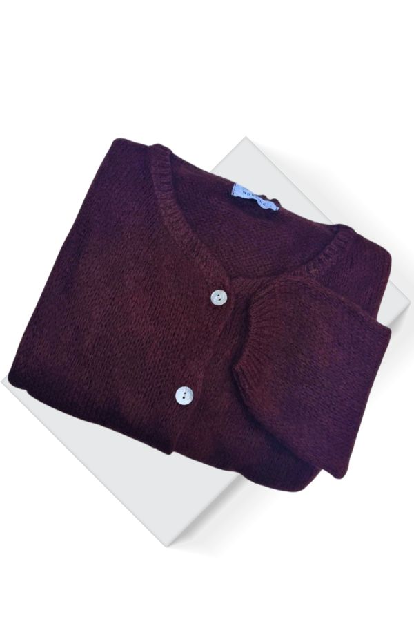 Kid Mohair & Wool Cardi - Chocolate