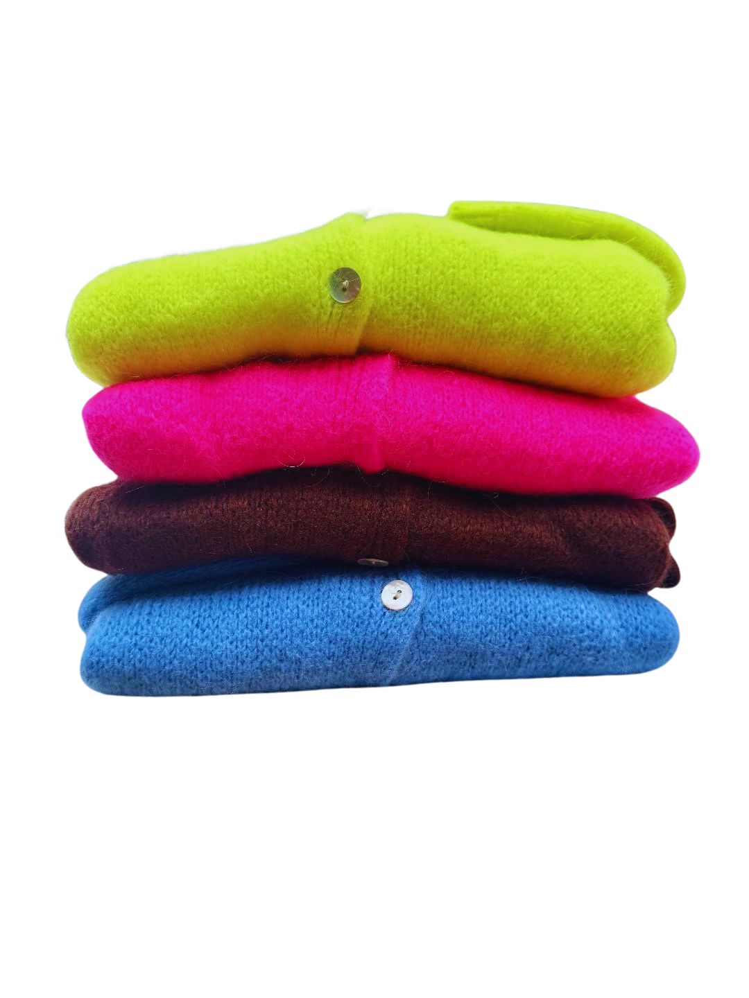 Kid Mohair & Wool Cardi - Neon Yellow