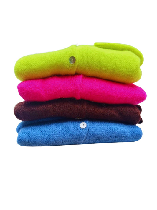 Kid Mohair and Wool Cardigan - Blue