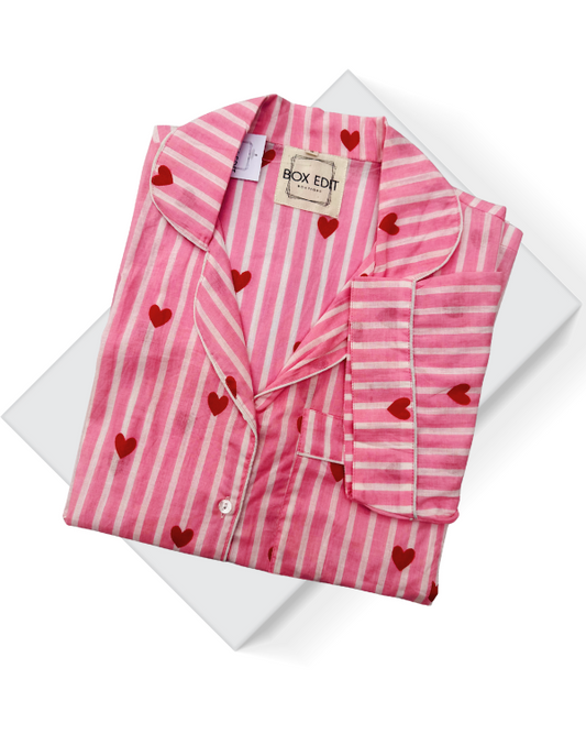 Heart Box Edit short PJ - Pink