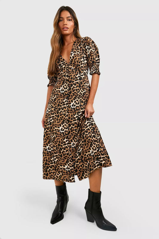 Leona Dress - Leopard Print